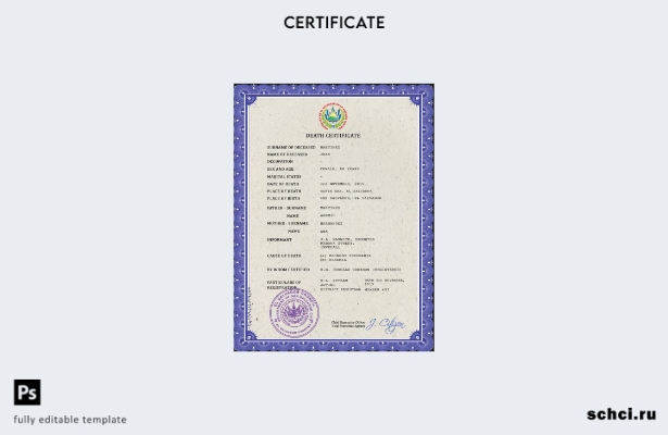 скачать цифровую версию PSD шаблона записи актов гражданского состояния в Сальва